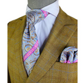 Krazy Paisley E2 | Sky Blue & Brown | Tie & Pocket Square