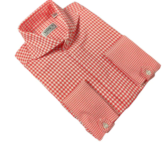 Spread Collar | Red Check | French Cuff Shirt