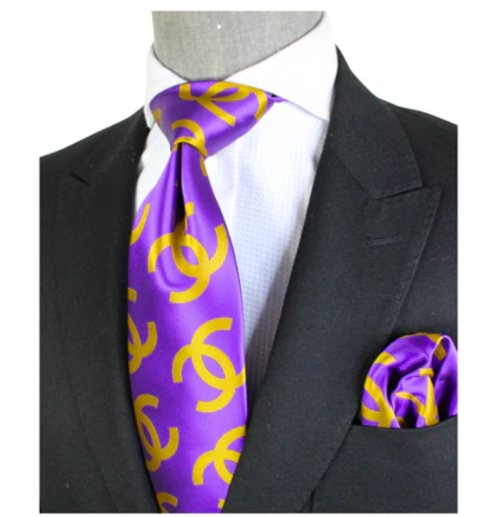 CC 1 | Purple & Gold | Tie & Pocket Square