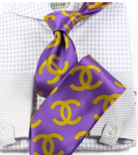 CC 1 | Purple & Gold | Tie & Pocket Square