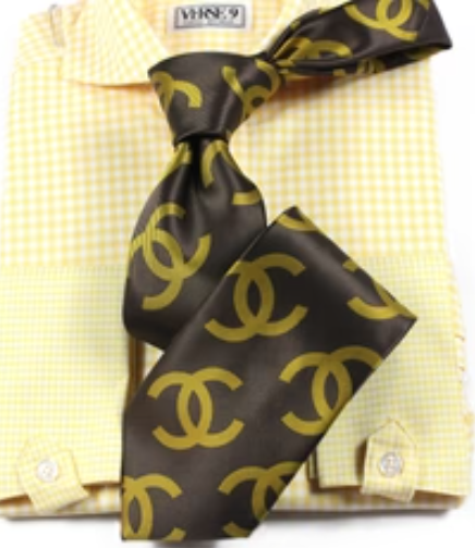 CC 3 | Brown & Yellow | Tie & Pocket Square