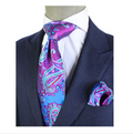 Krazy Paisley C8 | Majenta & Blue | Tie & Pocket Square