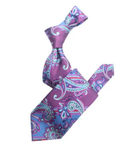 Krazy Paisley C8 | Majenta & Blue | Tie & Pocket Square