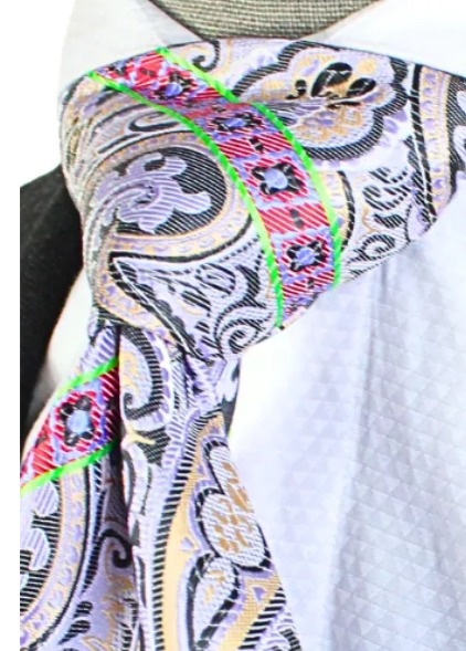 Krazy Paisley E3 | Lavender Tan & Blk | Tie & Pocket Square
