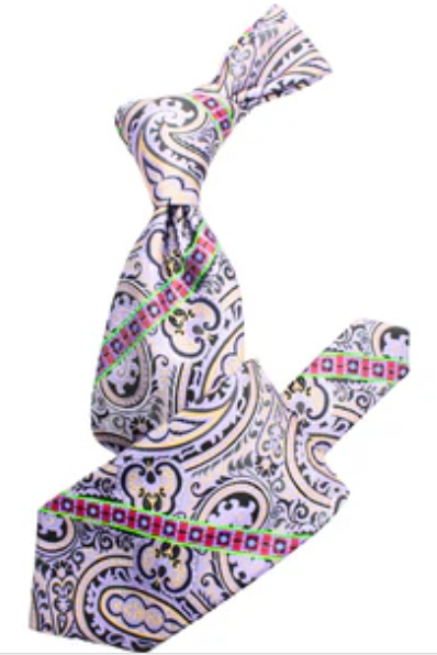 Krazy Paisley E3 | Lavender Tan & Blk | Tie & Pocket Square