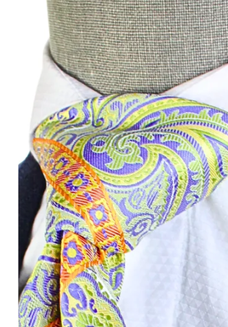 Krazy Paisley E4 | Green & Purple | Tie & Pocket Square