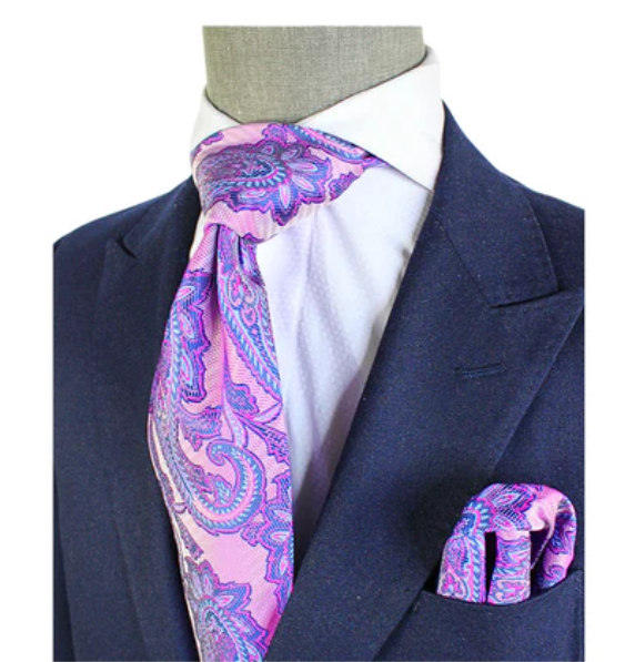 Krazy Paisley i4 | Majenta Navy & Blue | Tie & Pocket Square