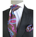 Krazy Paisley K1 | Blk Chocolate & Aqua | Tie & Pocket Square