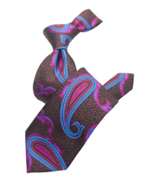 Krazy Paisley K1 | Blk Chocolate & Aqua | Tie & Pocket Square