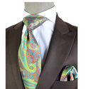 Krazy Paisley K2 | Carmel Green & Teal | Tie & Pocket Square