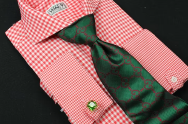 GG 1 | Green & Red | Tie & Pocket Square