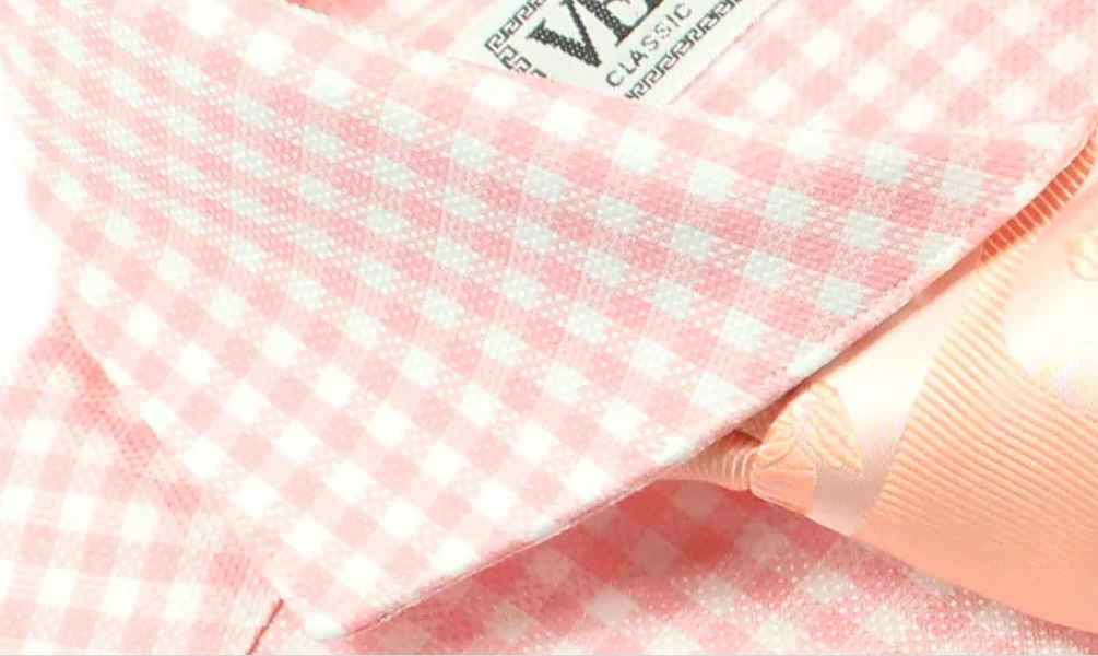Spread Collar | Pink Check | French Cuff Shirt