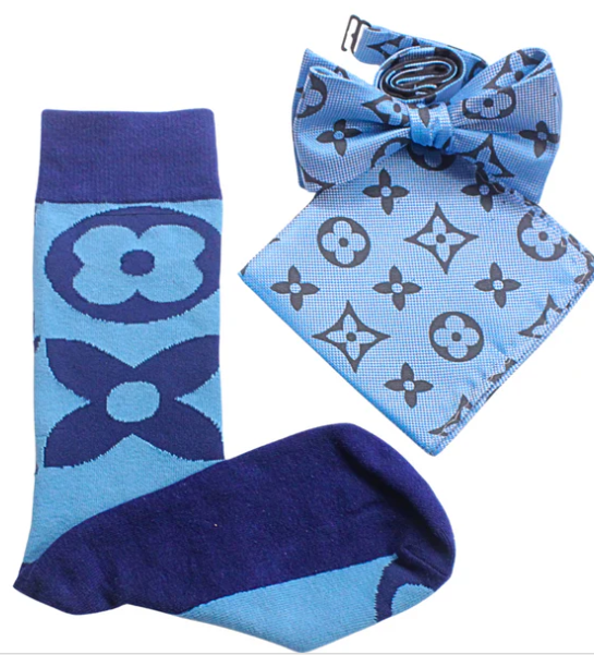 LV B1 & LV A6 | Navy/Blue | Bowtie & Sock Combo
