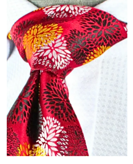 Doha 2 | Red Black & Yellow Floral | Tie & Pocket Square