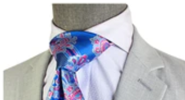 Krazy Paisley C3 | Blue & Pink | Tie & Pocket Sqaure