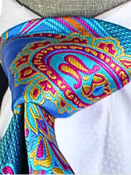 Krazy Paisley C6 | Teal & Fushia | Tie & Pocket Sqaure