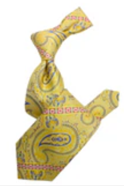 Krazy Paisley E5 | Yellow & Blue | Tie & Pocket Sqaure