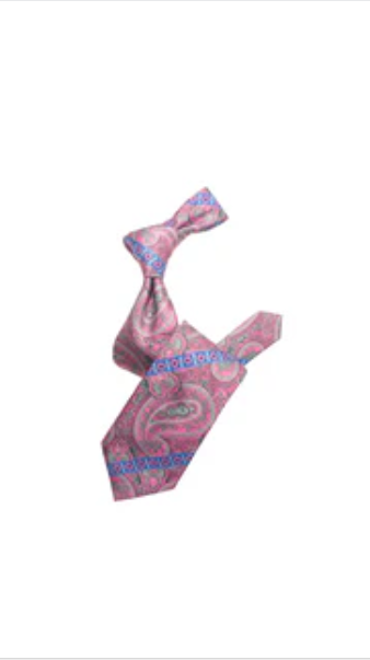 Krazy Paisley E6 | Grey & Pink | Tie & Pocket Sqaure