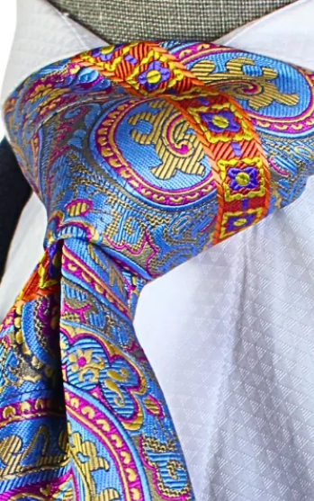 Krazy Paisley E8 | Sky Blue Champagne & Fushia | Tie & Pocket Sqaure