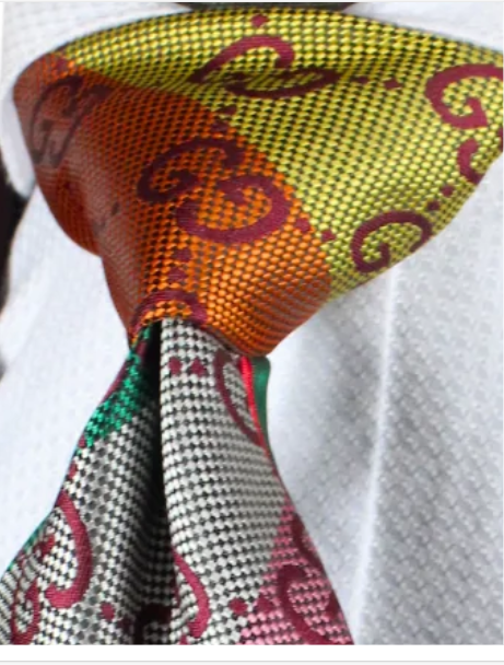 GG Stripe A10 | Orange/Yellow/Grey/Green | Tie & Pocket Square