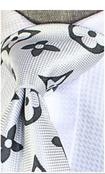 LV 1 | White & Black | Tie & Pocket Square