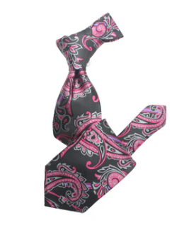 Krazy Paisley | Black & Fushia | Tie & Pocket Square