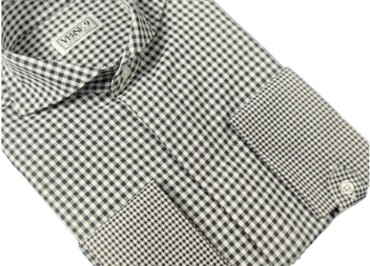 Spread Collar | Black Check | French Cuff Shirt